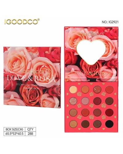 PALETA SOMBRA LOVE ROSA IGOODCO 16 TONOS  IG2921