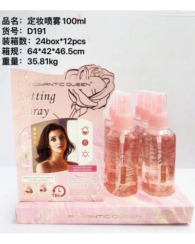 FIJADOR DE MAQUILLAJE SETTING SPRAY ROSE ROMANTIC QUEEN 100ML D191 x12 /CAJA
