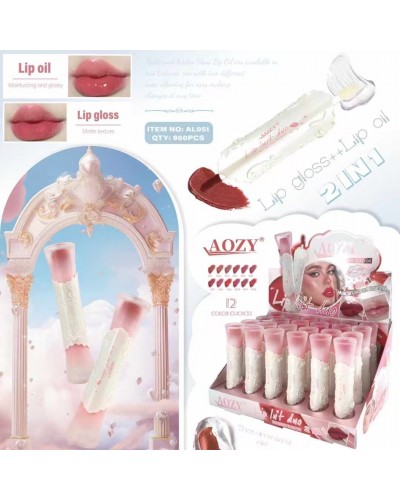 BRILLO MATTE C/ GLOSS LABIAL 2 EN 1 AOZY AL051 x24 /CAJA