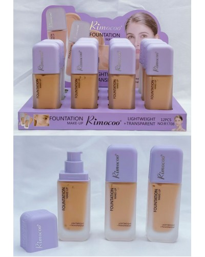 BASE VIDRIO FOUNTATION MAKE UP RIMOCOO R1708 x12 /CAJA
