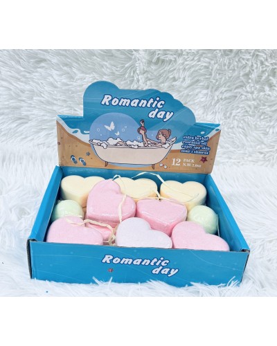 BOMBAS DE BAÑO FORMA CORAZON ROMANTIC DAY x12 /CAJA