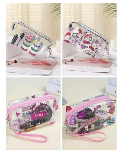 PORTA COSMETICO TRANSPARENTE ESTAMPADO