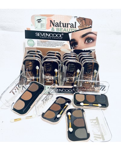 SOMBRA CEJAS 3 TONOS BROW NATURAL &BEAUTY SEVEN COOL 6746 x24 /CAJA