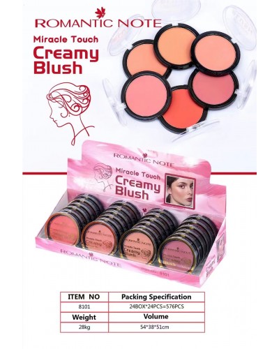 RUBOR CREAMY BLUSH ROMANTIC NOTE 8101 x24 /CAJA