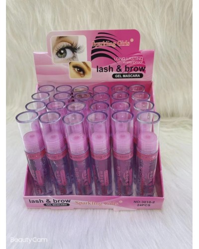 RIMEL Y GEL TRANSPARENTE PARA CEJAS Y PESTAÑA SPARKLING GIRL 3010-2  x24 /CAJA