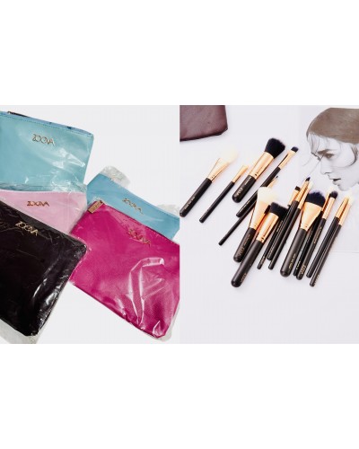 SET BROCHAS CON PORTA COSMETICOS  ZOEVA 15PCS