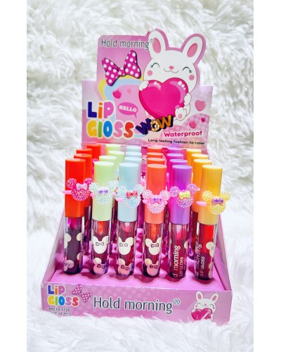 TINTA LIP GLOSS  CON ANILLO DE MINNIE MOUSE HOLD MORNING HL5728 x24 /CAJA