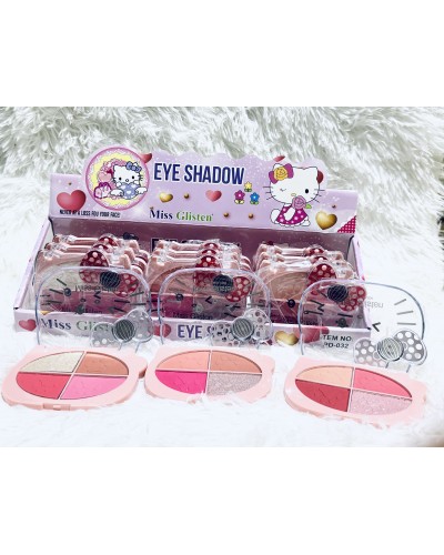 PALETA 2 EN 1 RUBOR Y SOMBRAS MISS GLISTEN 4TONOS PD-032  x12 /CAJA