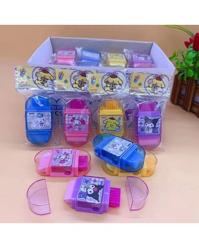 SACAPUNTA Y BORRA CON CEPILLO  SANRIO 3 EN 1  SP-6037 x48 /CAJA