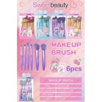SET BROCHAS MAKEUP SWEET BEAUTY 6PCS