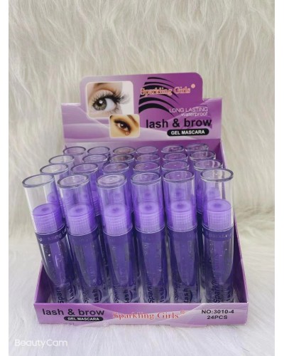 RIMEL Y GEL TRANSPARENTE PARA CEJAS Y PESTAÑA SPARKLING GIRL 3010-4  x24 /CAJA